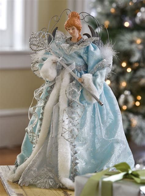 blue and silver angel christmas tree topper